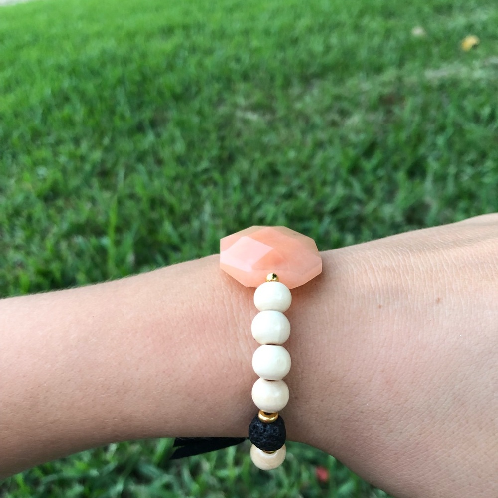 Gemstone wood diffuser aromatherapy bracelet lava - Picture 7 of 8